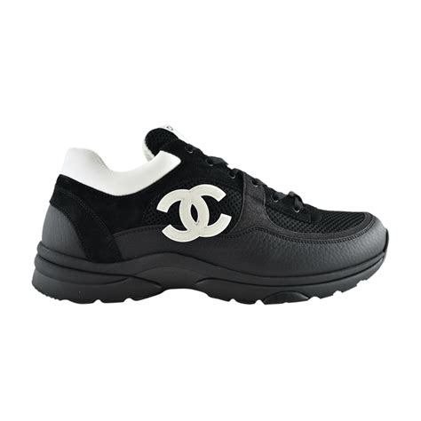 chanel black logo contrasted sneakers|black chanel sneakers women.